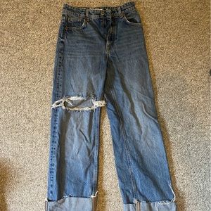 SOLD: Zara Roll-Up Ripped Jeans, Size 4